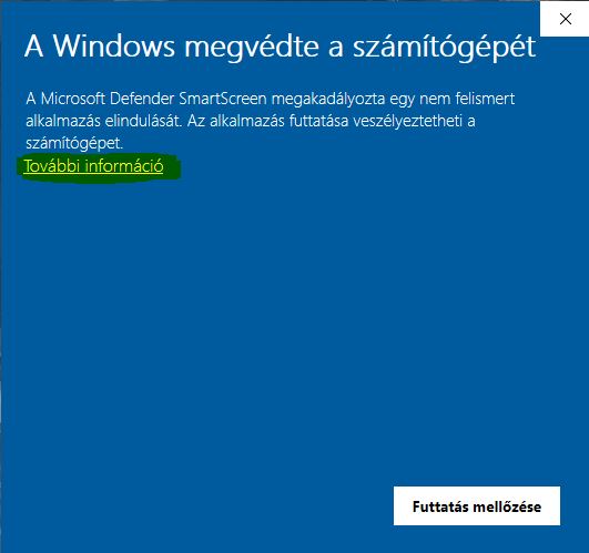 Windows Defender - Alkalmazás futtatás blokkolva